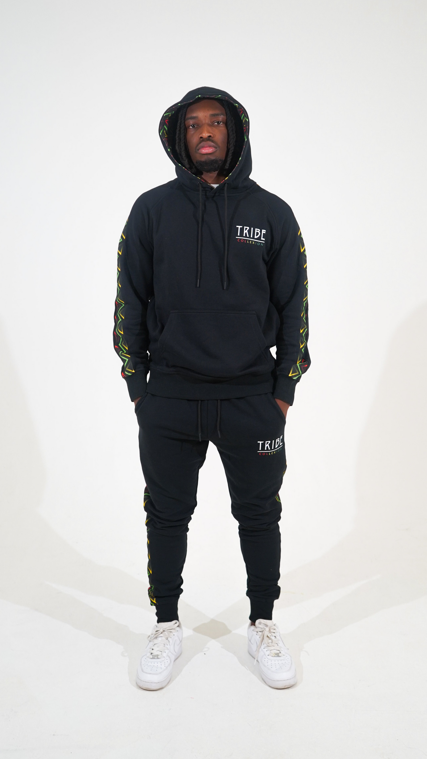 'Pride of Africa' Tracksuit Hoodie - Black