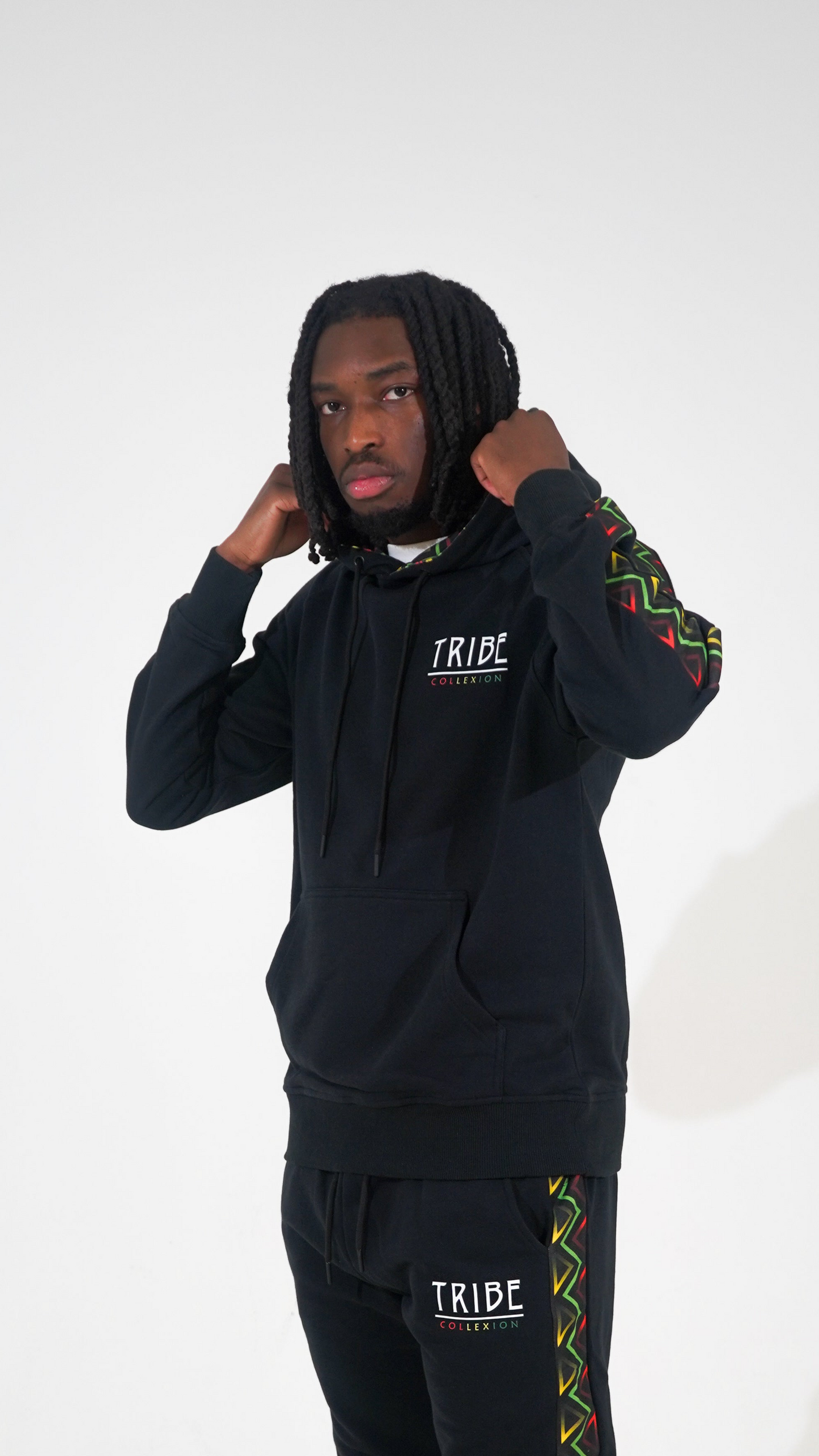 'Pride of Africa' Tracksuit Hoodie - Black