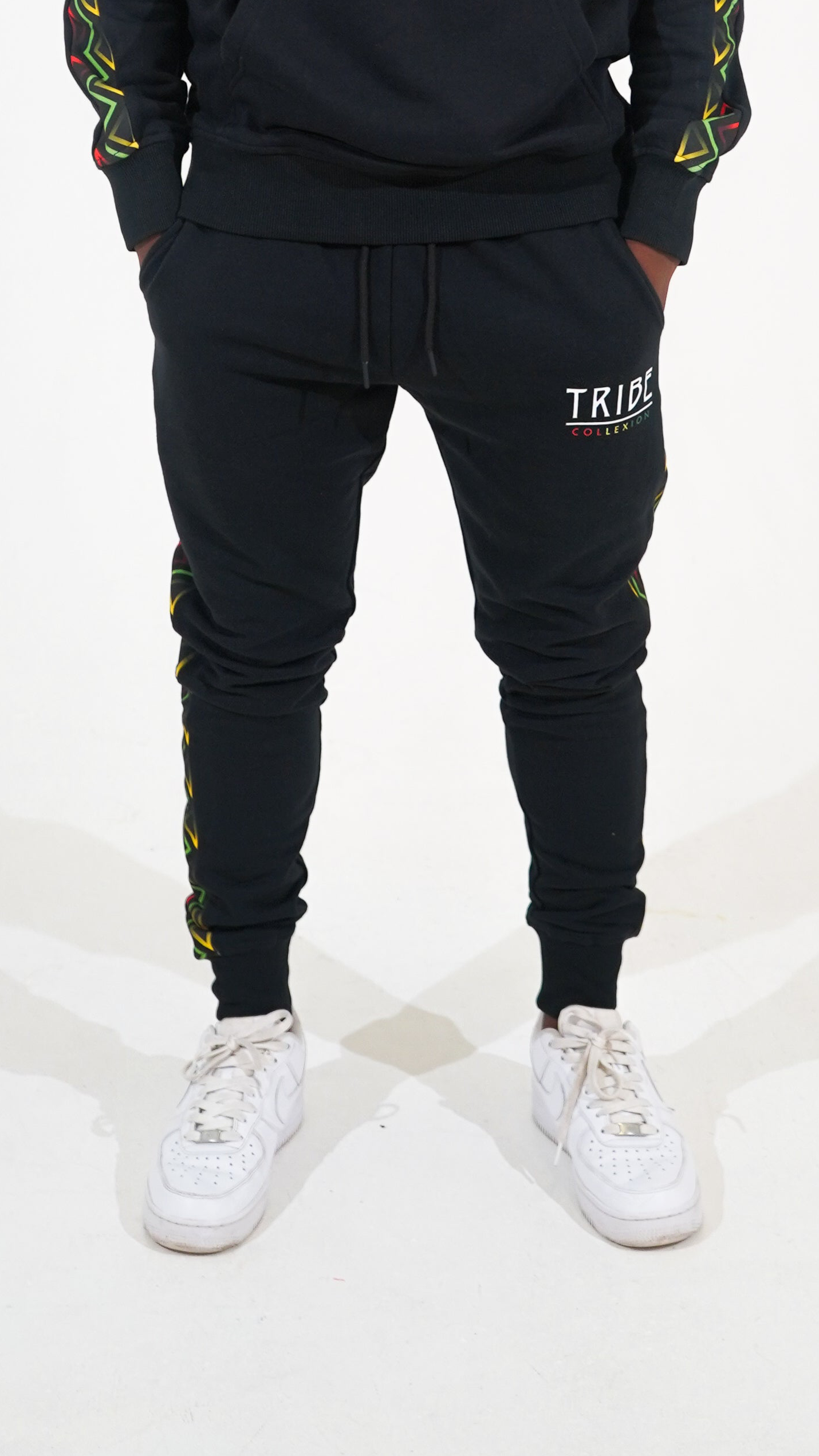 'Pride of Africa' Tracksuit Joggers - Black