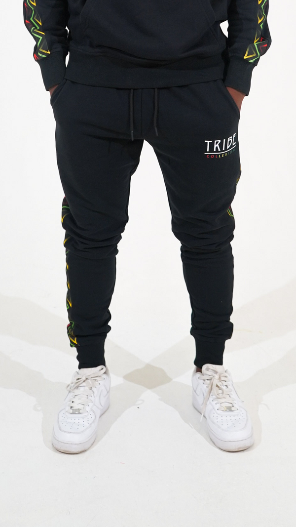 'Pride of Africa' Tracksuit Joggers - Black