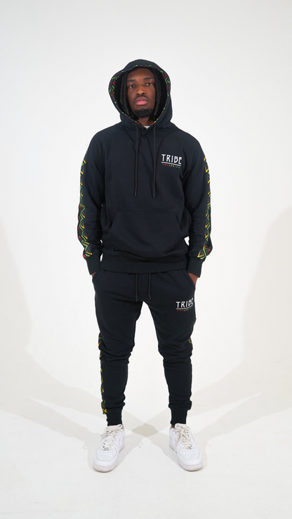 'Pride of Africa' Tracksuit Hoodie - Black