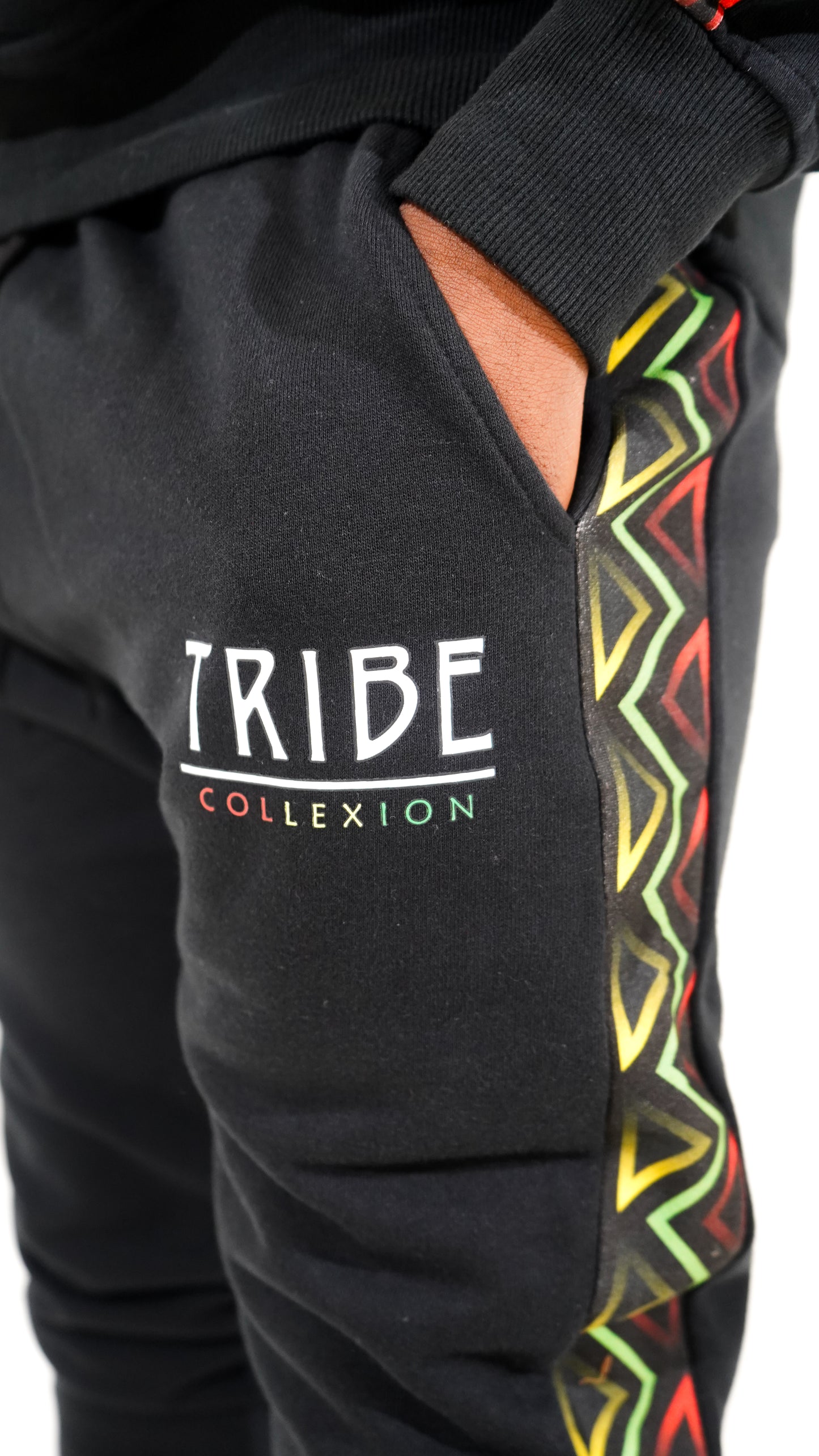 'Pride of Africa' Tracksuit Joggers - Black