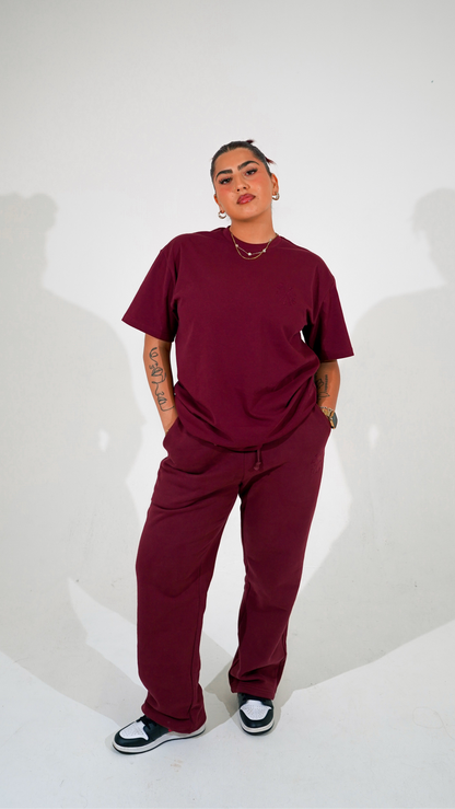 Essence Oversized Tee - Rouge