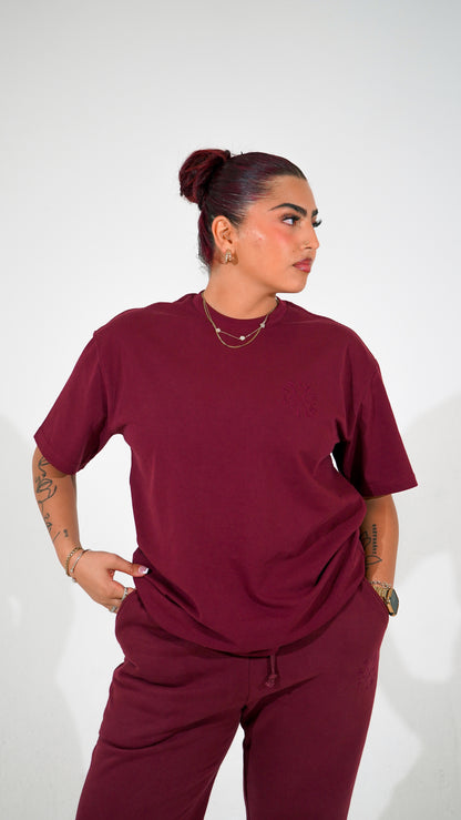 Essence Oversized Tee - Rouge